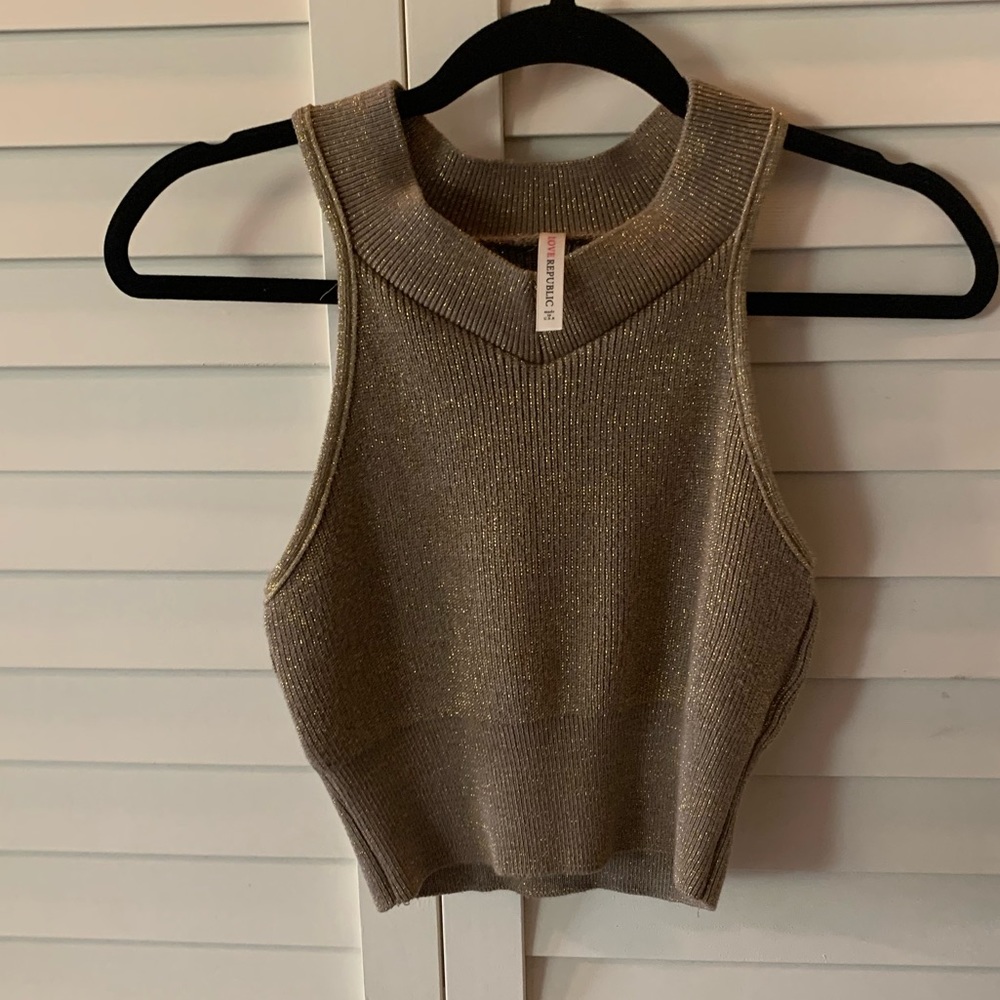 Gold glittery crop top